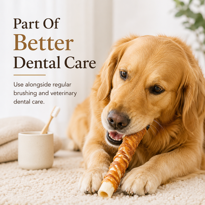 CleanBark™ Dogs Treats Snack Dental Cowhide Rolls Chew Sticks Chicken, Duck ,Beef Stuffed Dog Treats