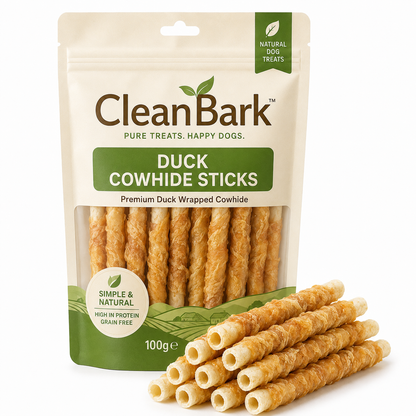 CleanBark™ Dogs Treats Snack Dental Cowhide Rolls Chew Sticks Chicken, Duck ,Beef Stuffed Dog Treats